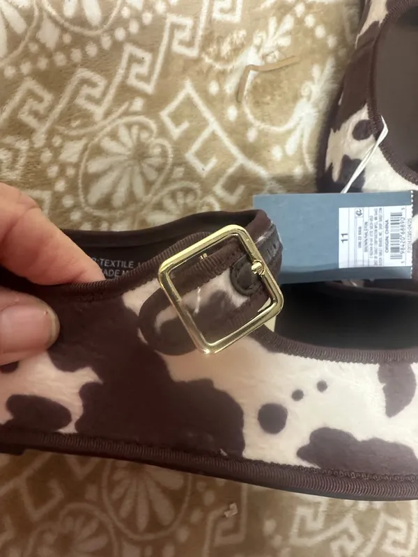 Universal Threads Brown and White Cowprint Mary Jane Flats - Image 7