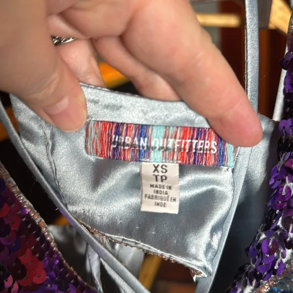 NWOT Urban Outfitters Butterfly Sequin Strappy Satin Mini Dress Size XS - Image 14