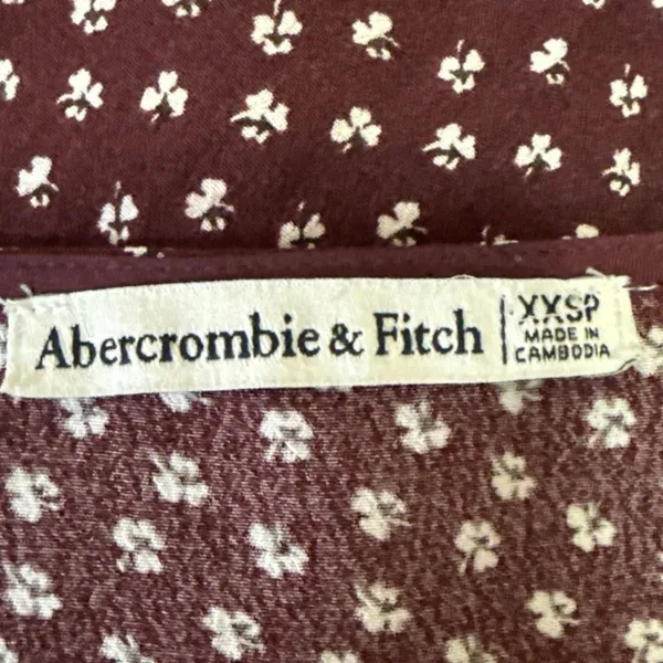 Abercrombie & Fitch Red Floral Plunge V-Neck Long Sleeve Mini Wrap Dress XXS - Image 5
