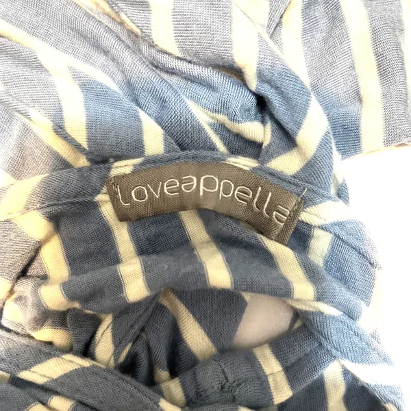 Loveappella Maternity Tank Top Woman Medium Blue Striped Crisscross Back Rayon - Image 3