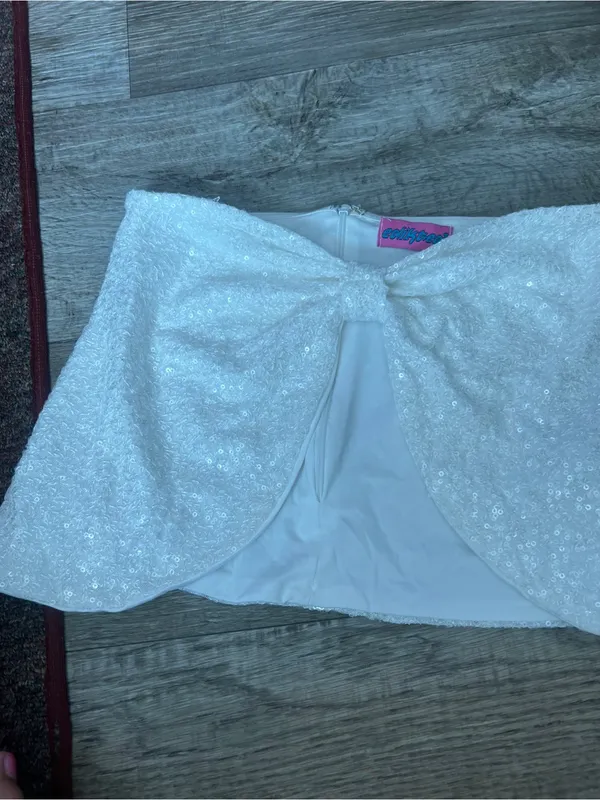 Edikted strapless sequin bow front crop top - Image 3