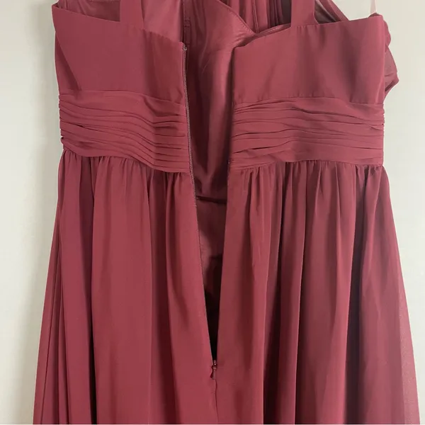 Revelry Bridesmaid Dress Halter‎ Tank Maxi Sleeveless Size 14 Brownish-Burgundy - Image 12