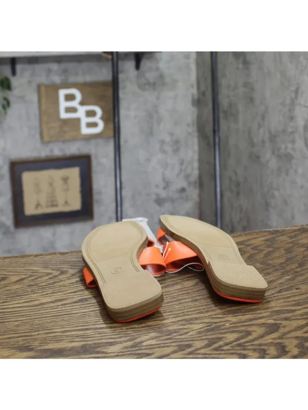 A New Day Nina H-Band Slide Sandals 92244961 Orange 6M - Image 5