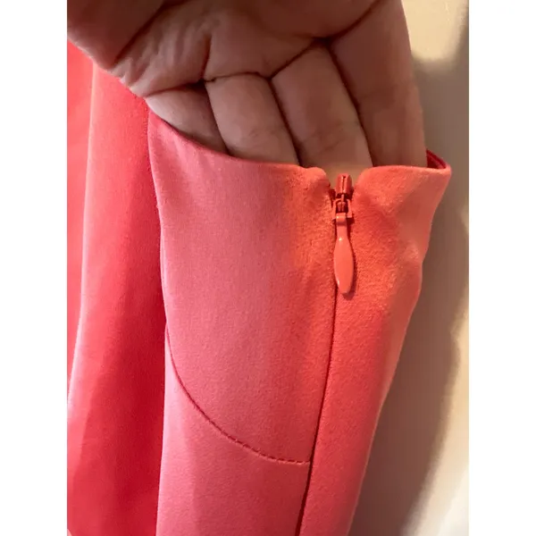 Anthropologie BHLDN Coral Dylan One Shoulder Satin Side Slit Gown Size 6 NWT‎ - Image 4