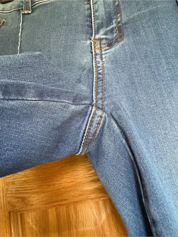 Telepatia Front Seam Flare Bootcut Jeans Blue Denim Stretch Women's Size 11/30 - Image 5