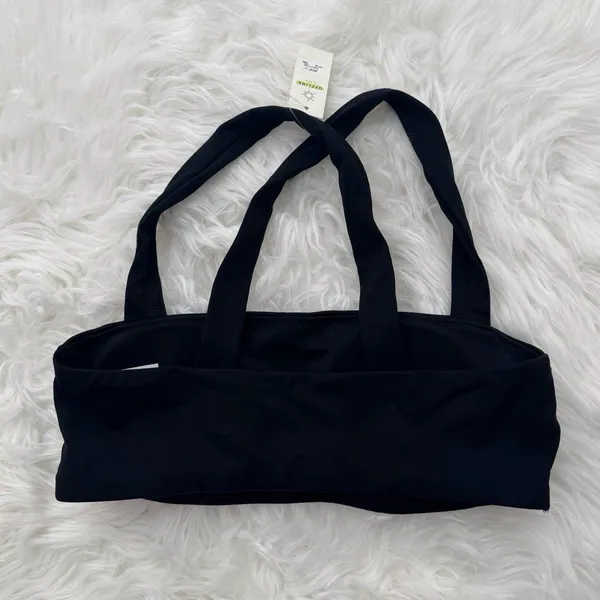 OFFLINE By Aerie Real Me Xtra Square Neck Sports Bra Black Size Small - Image 4