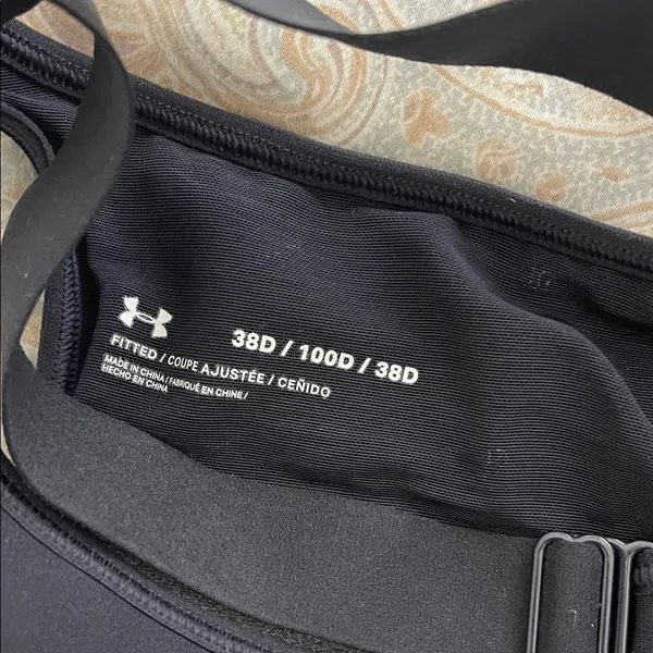 Under Armour Gray and Black Sports Bra - Image 2
