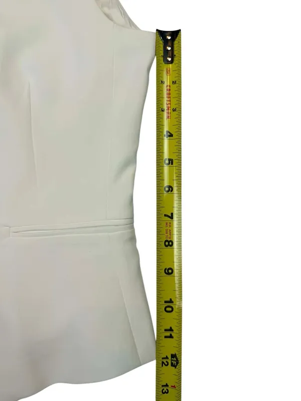 H&M Women's White Single-Breasted Tailored Suit Vest Waistcoat - Image 10