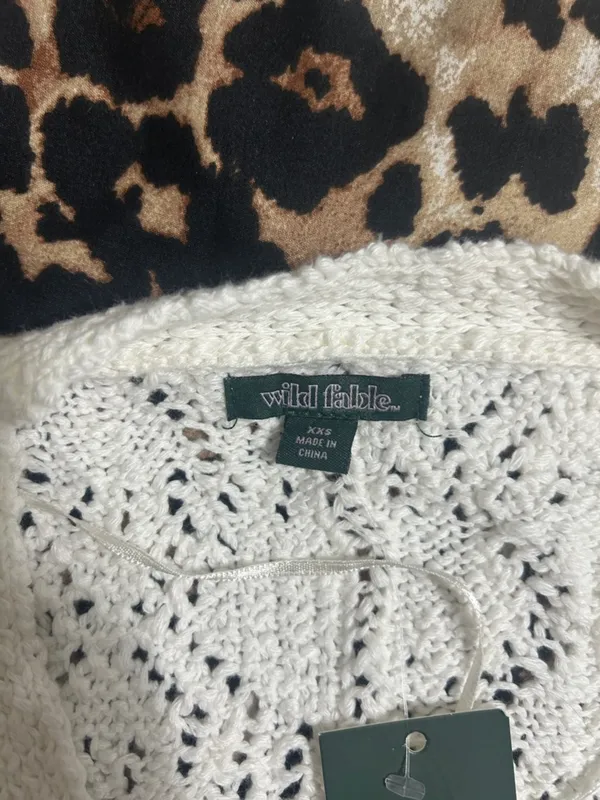 wild fable Cream Cable-Knit Cropped Cardigan - Image 2