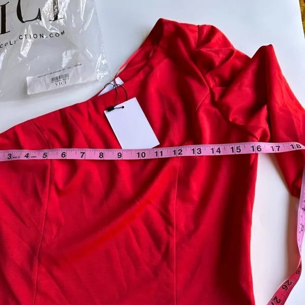 Sugarlips Such a Betty One Shoulder Red Top SZ M - Image 13