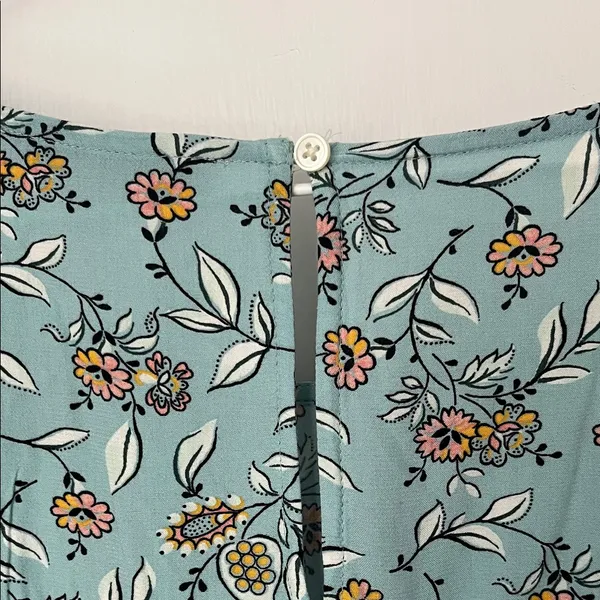 LOFT Women's Floral Blouse - Teal and Multicolor - Image 4