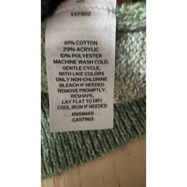 BP Nordstrom Women's Green Ombre Striped Crewneck Pullover‎ Sweater Medium - Image 3