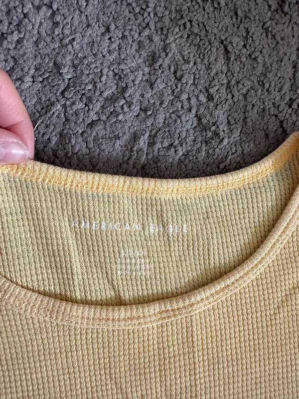 Yellow American Eagle Baby Tee - Image 3