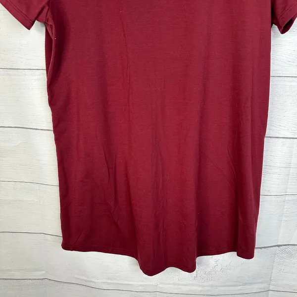 Athleta Women size M Burgundy Soft Drape V Neck Tee Everyday Basic - Image 6