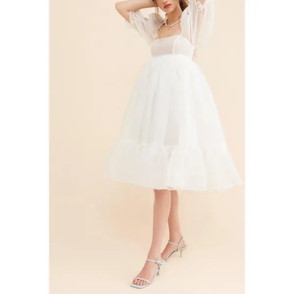 Selkie The French Puff Dress Ivory Fairy Princess Coquette Size XXS. NEW! - Image 3