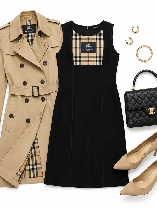 Burberry Nova Check Wool Zip In Coat LINER ONLY Vest Women’s Large Estimate EUC - Image 2