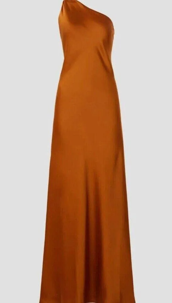 2 Obando collective copper orange silky one shoulder sleeveless maxi long - Image 2