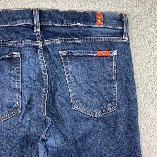 7 For All Mankind‎ The Skinny Jeans Women 31x29 Dark Wash Denim Stretch Pants - Image 14