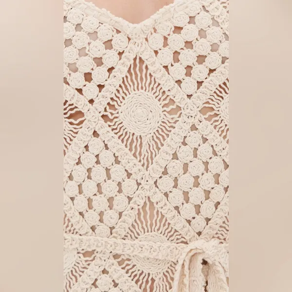 L’agence Haleigh Crochet Cover-Up Dress M - Image 4