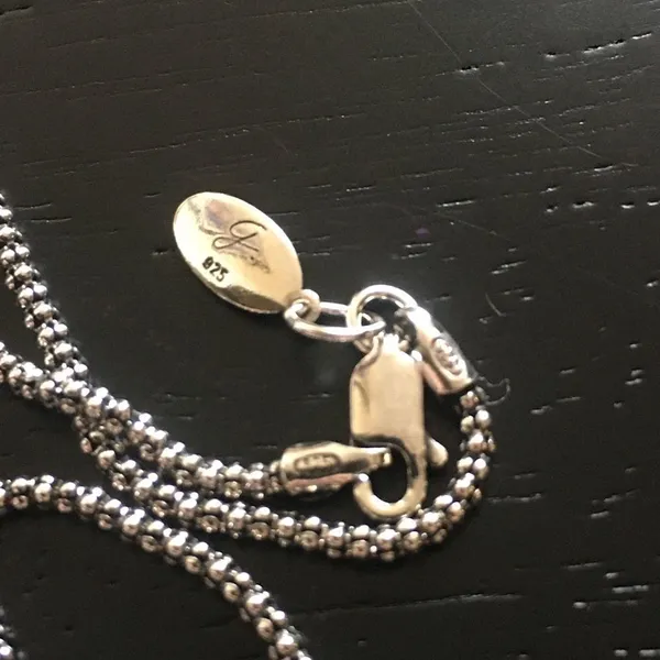 SAMUEL B Oxidized Sterling Silver Necklace Popcorn Chain 18 inches Brand New - Image 7
