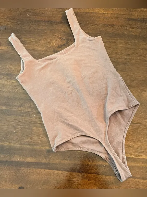 Abercrombie & Fitch Women’s Brown Square Neck Sleeveless Stretch Bodysuit Sz XS - Image 4