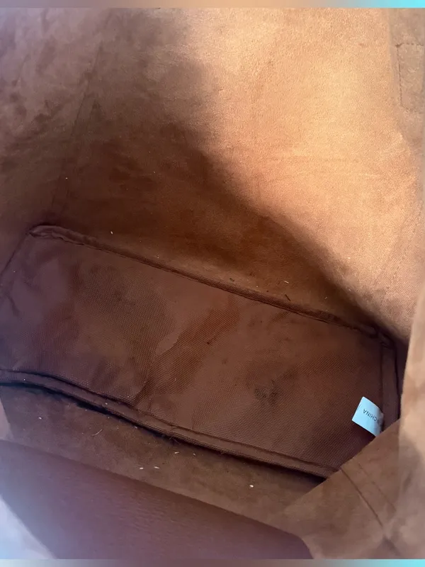 Tanger Brown Vegan Leather Shoulder Bag Tote - Image 7