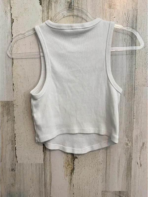 Aerie Women's Medium Tank Ribbed Crop White Clover Shamrock - Image 7