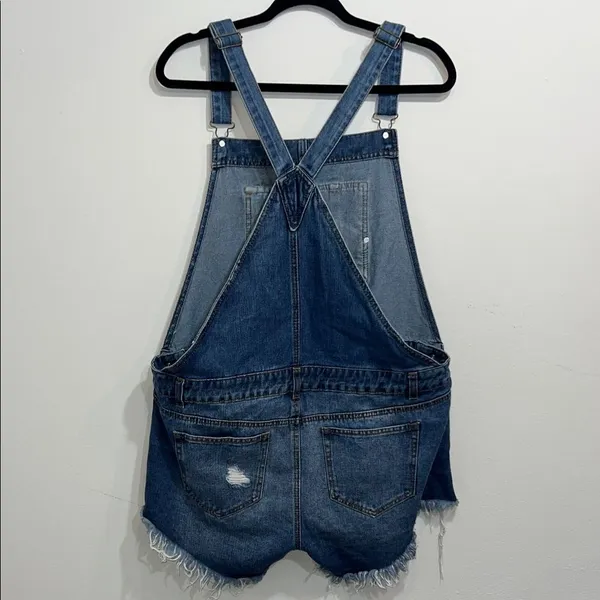 Source Unknown Denim Blue Distressed Jumpsuit XL dark wash - Image 3