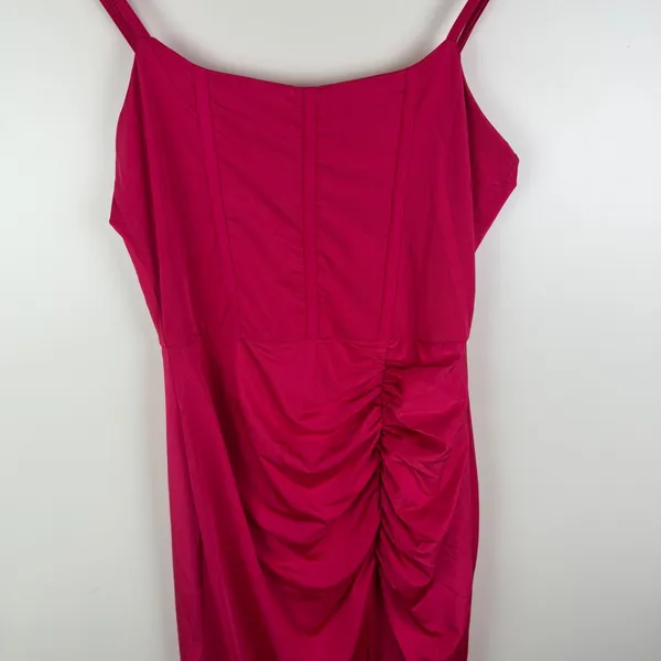 NWT Showpo‎ Trinah Corset Maxi Dress Size 6 Pink Ruched High Slit Formal Stretch - Image 3