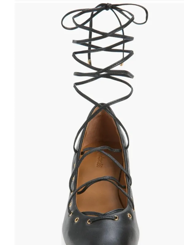 NEW Madewell The Remy Lace-Up Pump 8.5 M, TRUE BLACK Leather With Dust Bag - Image 3