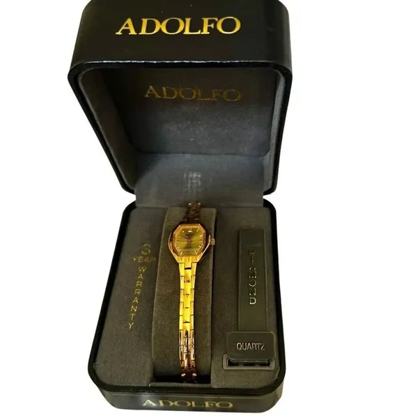 Adolfo Gold-Tone Quartz Watch w/ Diamond Accent - Image 2