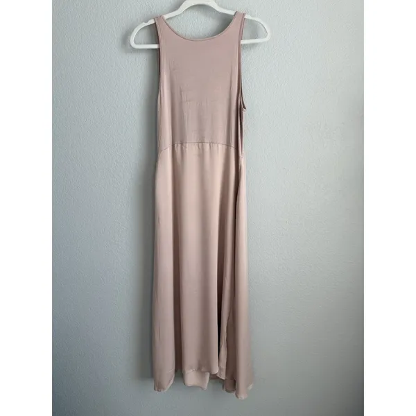 Anthropologie Gemini Mixed Media Slip Dress Mauve Pink Minimalist Romantic S - Image 4