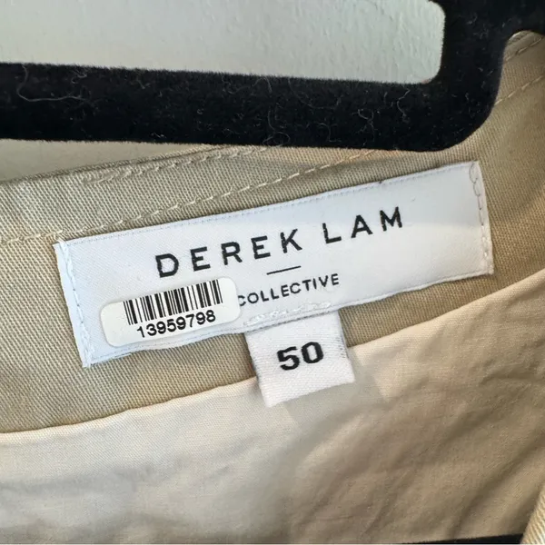 Derek Lam Collective Khaki Lace Sleeveless V‎ Neck Mini Dress Size 50 - Image 2