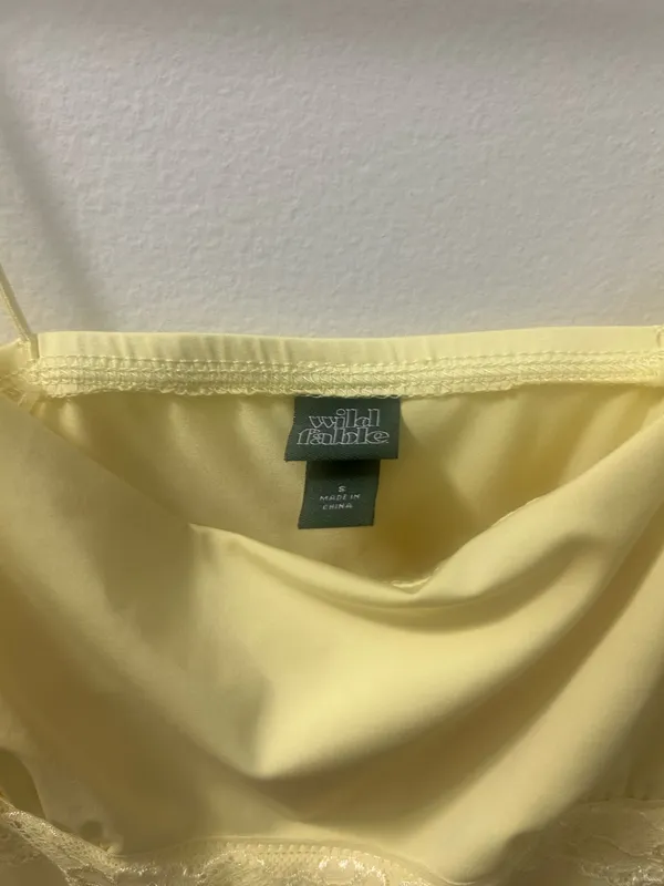 Yellow summer target lace spaghetti strap top - Image 2
