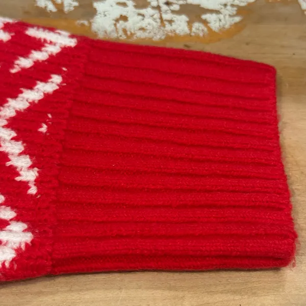 Old Navy SoSoft Fair Isle Mock Neck Sweater Red White Women’s L Holiday - Image 10