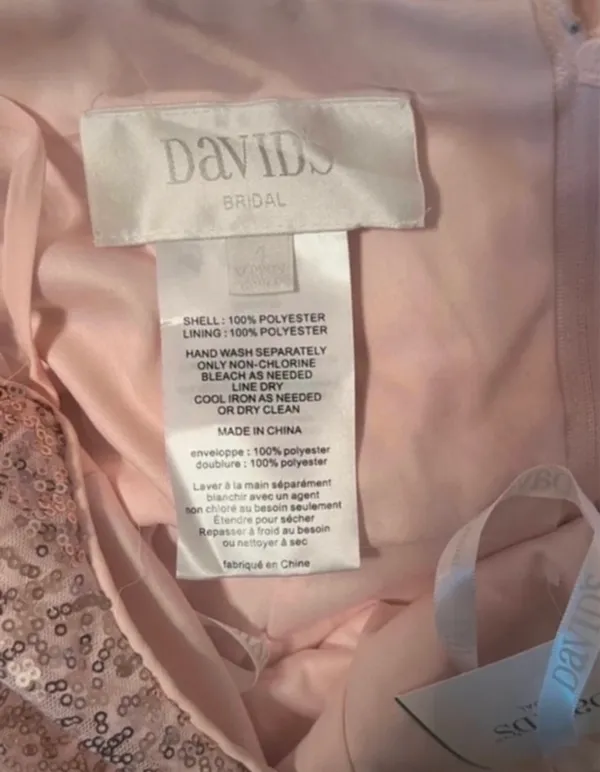 David's Bridal Fancy formal pink evening bridesmaid dress - Image 4
