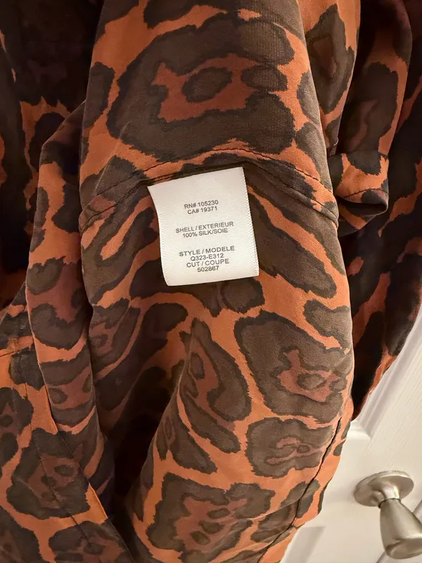 Equipment Femme 100% Silk Brown Leopard Print Shirt Dress XS - Image 5