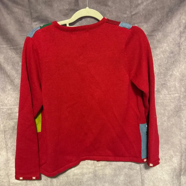 Tiara International Small Red Winter Snowman Cardigan Sweater - Image 6
