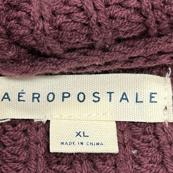 Aeropostale Burgundy knit hooded open cardigan xl sweater w/pockets - Image 5