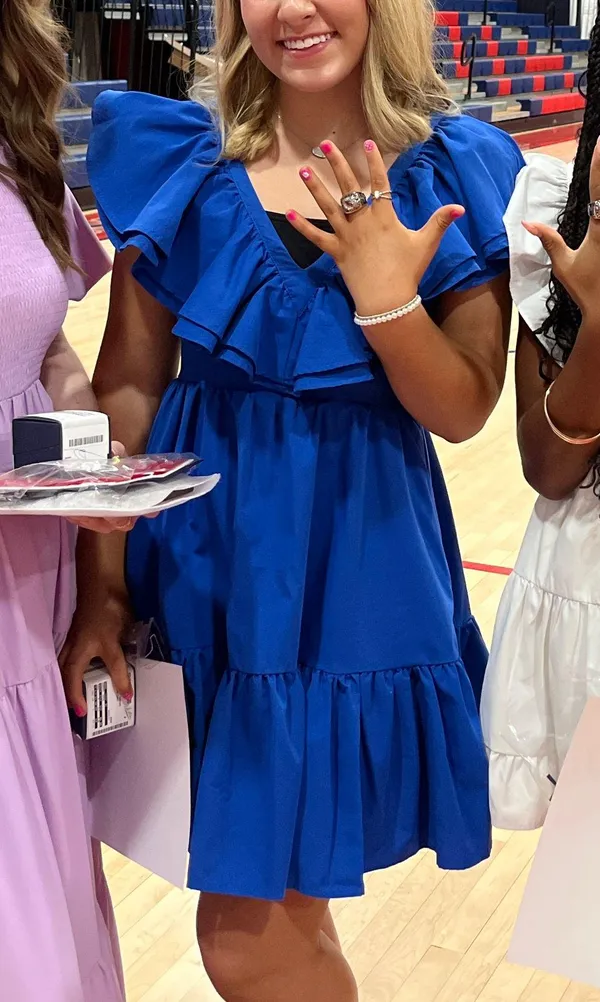 blue ruffle dress - Image 2