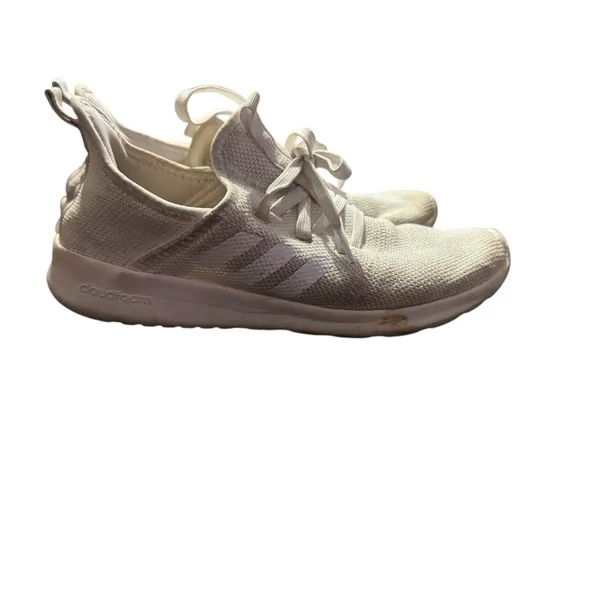 Adidas Cloudfoam Pure Shoes‎ Womens Size 8 White Knit Lace Up Running Athletic - Image 8
