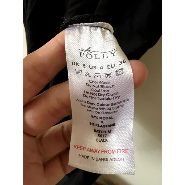 Oh Polly Ainslee Modal Square-Neck Bodycon Midi Dress in Black Size 4 - Image 7