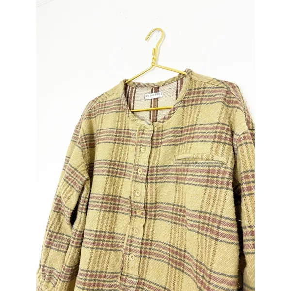 Free People We The Free Perfect In Plaid Pullover Blouse Top Shirt Size Small - Image 8