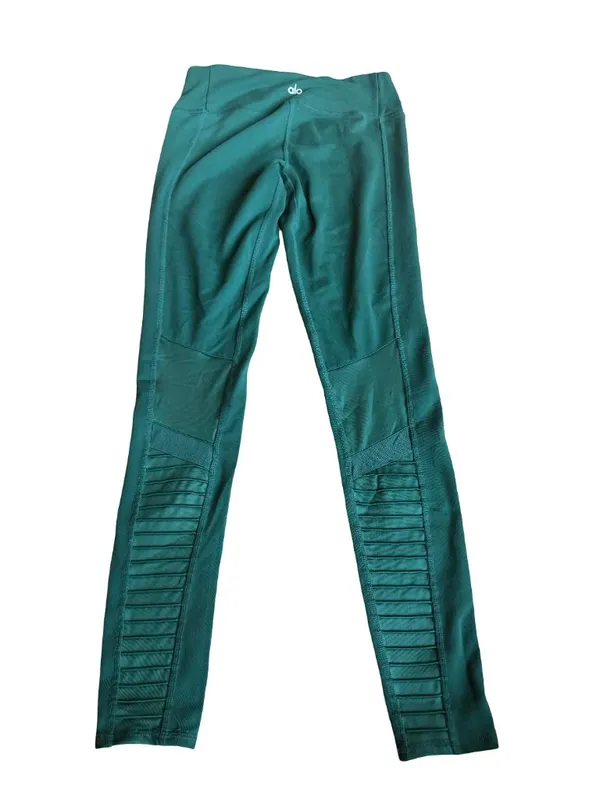 Alo Yoga High-Waisted Moto Leggings Greem Stretch Ankle Length Workout Size XS - Image 6