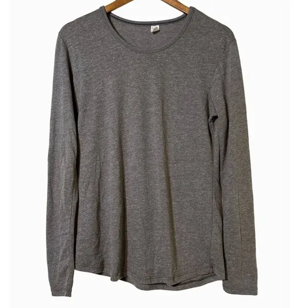 Alternative Apparel Gray Cotton Blend Long Sleeve Pullover Shirt NWT Women's L - Image 2