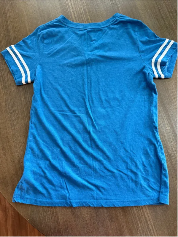 NFL Detroit Lions V-Neck T-Shirt Blue White Size M - Image 2