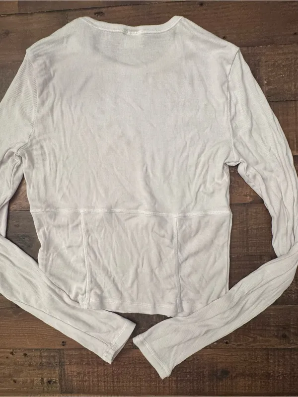 ARITZIA SUNDAY BEST Dove Long Sleeve Corset Tee - Image 2