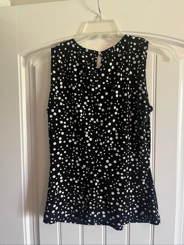 Calvin Klein Black & White Polka Dot Sleeveless Camisole - Image 2