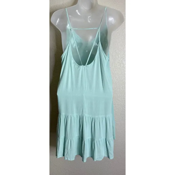 Umgee Womens Medium Top Tunic Mint Green Crochet Lace‎ Tiered Boho Festival - Image 2