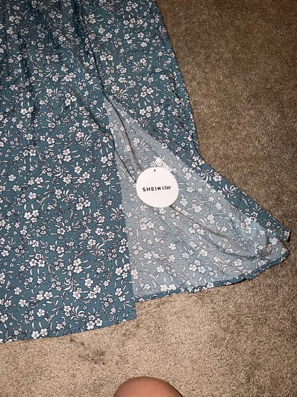 Shein Dress Floral Blue Midi - Image 2